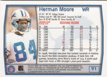 1999 Topps Chrome #91 Herman Moore Back