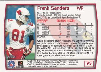 1999 Topps Chrome #93 Frank Sanders Back