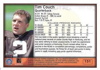 1999 Topps Chrome #151 Tim Couch Back