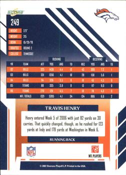 2007 Score - Updates #249 Travis Henry Back