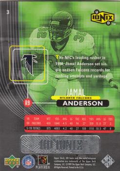 1999 UD Ionix #3 Jamal Anderson Back