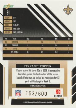 2007 Score - Gold Zone #91 Terrance Copper Back