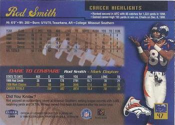 1999 Ultra #47 Rod Smith Back