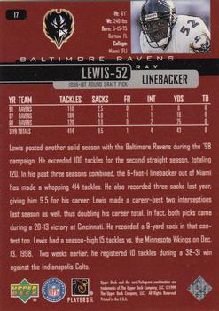 1999 Upper Deck #17 Ray Lewis Back