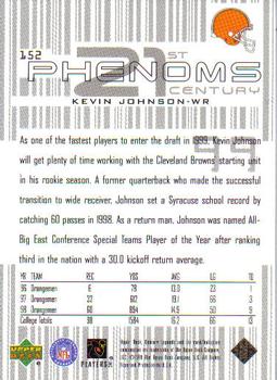 1999 Upper Deck Century Legends #152 Kevin Johnson Back