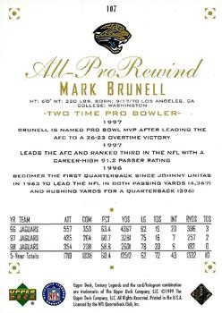 1999 Upper Deck Century Legends #107 Mark Brunell Back