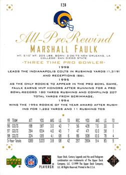 1999 Upper Deck Century Legends #128 Marshall Faulk Back