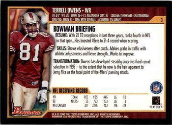 2000 Bowman #3 Terrell Owens Back
