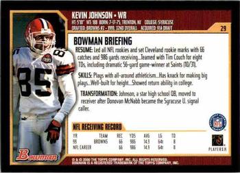2000 Bowman #29 Kevin Johnson Back