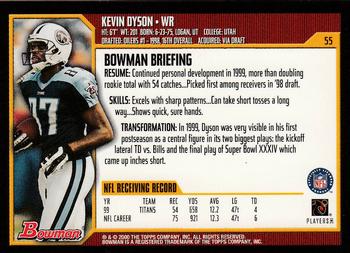 2000 Bowman #55 Kevin Dyson Back