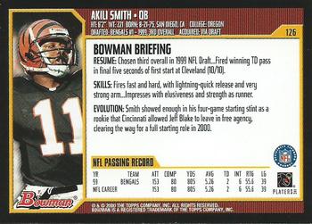 2000 Bowman #126 Akili Smith Back