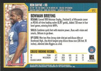 2000 Bowman #172 Ron Dayne Back