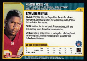2000 Bowman #181 Sylvester Morris Back