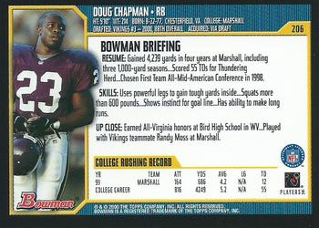 2000 Bowman #206 Doug Chapman Back