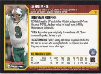 2000 Bowman Chrome #18 Jay Fiedler Back