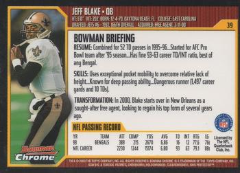 2000 Bowman Chrome #39 Jeff Blake Back