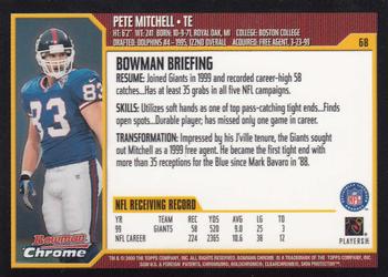 2000 Bowman Chrome #68 Pete Mitchell Back