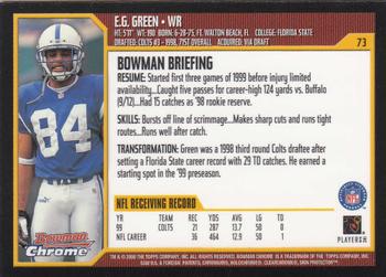 2000 Bowman Chrome #73 E.G. Green Back