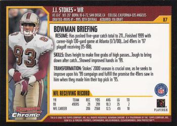 2000 Bowman Chrome #87 J.J. Stokes Back