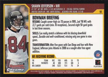 2000 Bowman Chrome #91 Shawn Jefferson Back