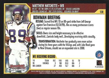 2000 Bowman Chrome #138 Matthew Hatchette Back