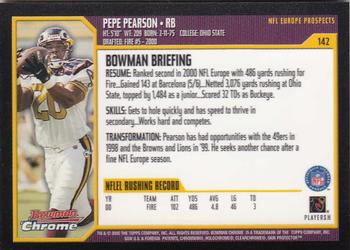 2000 Bowman Chrome #142 Pepe Pearson Back