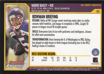 2000 Bowman Chrome #151 Mario Bailey Back
