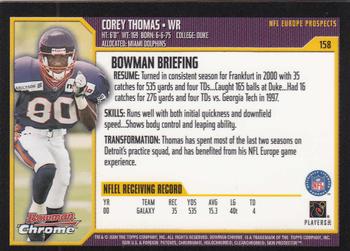2000 Bowman Chrome #158 Corey Thomas Back