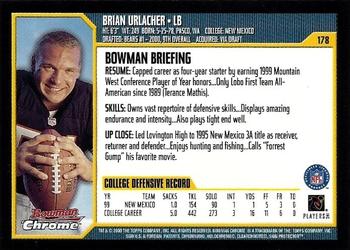 2000 Bowman Chrome #178 Brian Urlacher Back