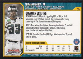 2000 Bowman Chrome #235 Thomas Hamner Back