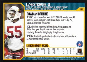 2000 Bowman Chrome #254 Raynoch Thompson Back