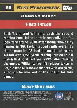 2000 Bowman's Best #99 Fred Taylor / Ricky Williams Back