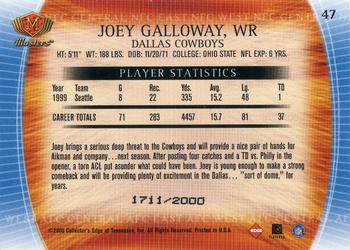 2000 Collector's Edge Masters #47 Joey Galloway Back