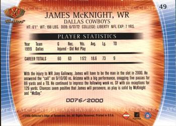 2000 Collector's Edge Masters #49 James McKnight Back