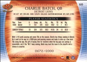 2000 Collector's Edge Masters #60 Charlie Batch Back