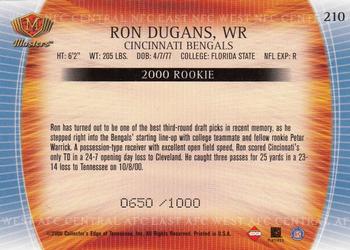 2000 Collector's Edge Masters #210 Ron Dugans Back