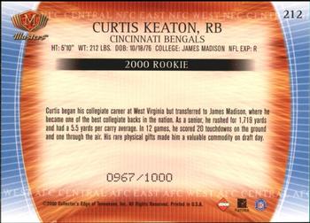 2000 Collector's Edge Masters #212 Curtis Keaton Back