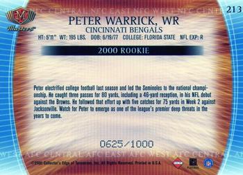 2000 Collector's Edge Masters #213 Peter Warrick Back