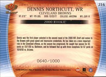 2000 Collector's Edge Masters #216 Dennis Northcutt Back