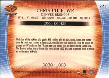 2000 Collector's Edge Masters #221 Chris Cole Back