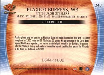 2000 Collector's Edge Masters #243 Plaxico Burress Back