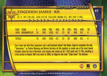2000 Collector's Edge Odyssey #41 Edgerrin James Back