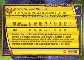 2000 Collector's Edge Odyssey #61 Ricky Williams Back
