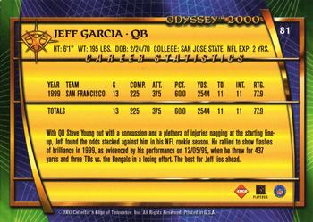 2000 Collector's Edge Odyssey #81 Jeff Garcia Back