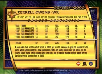 2000 Collector's Edge Odyssey #83 Terrell Owens Back