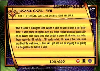 2000 Collector's Edge Odyssey #107 Kwame Cavil Back