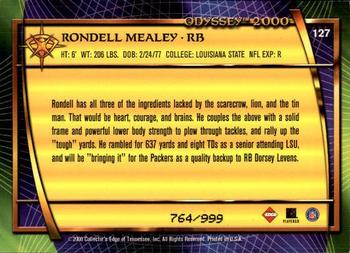 2000 Collector's Edge Odyssey #127 Rondell Mealey Back