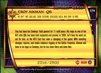 2000 Collector's Edge Odyssey #174 Troy Aikman Back