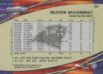 2000 Collector's Edge Supreme #20 Muhsin Muhammad Back