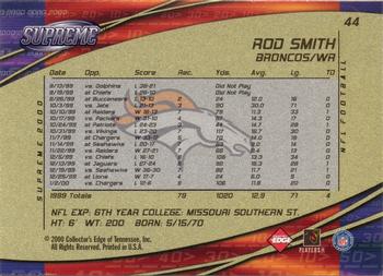 2000 Collector's Edge Supreme #44 Rod Smith Back